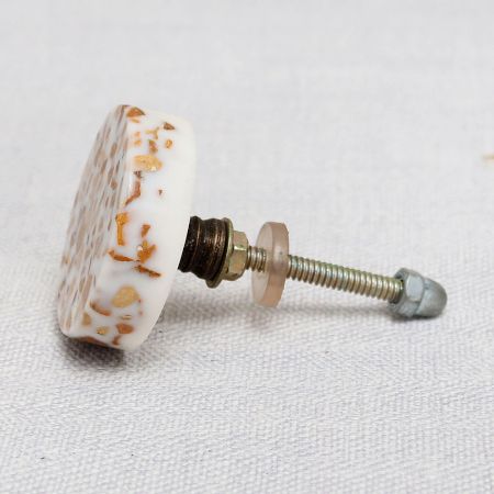 Mustard Terrazzo Marble Round Cabinet Knobs